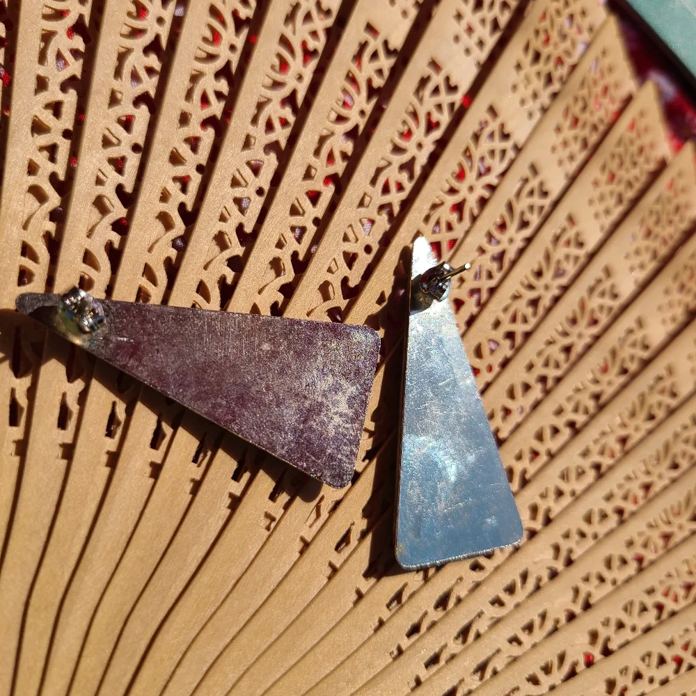 Vintage Multicolor Triangle Earrings